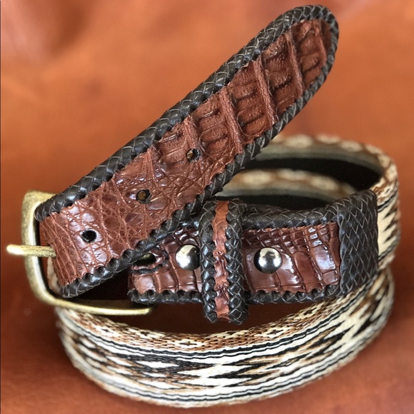 custom made Other - Horsehair Belt with Braided Caiman ends